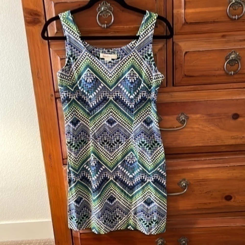 Laundry by Design Women’s blue and green sleeveless dress size 4 EUC